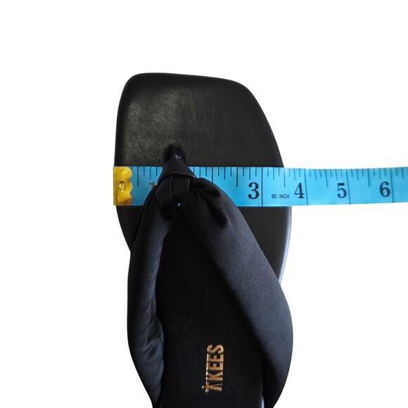 TKEES Leather Square Toe Lily Flat Sandals, Satin Strap, Black Size 7 NWOB - Picture 9 of 9